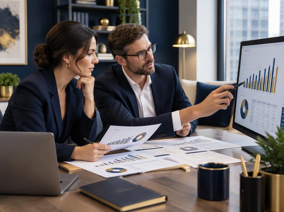 Agency team reviewing client profitability