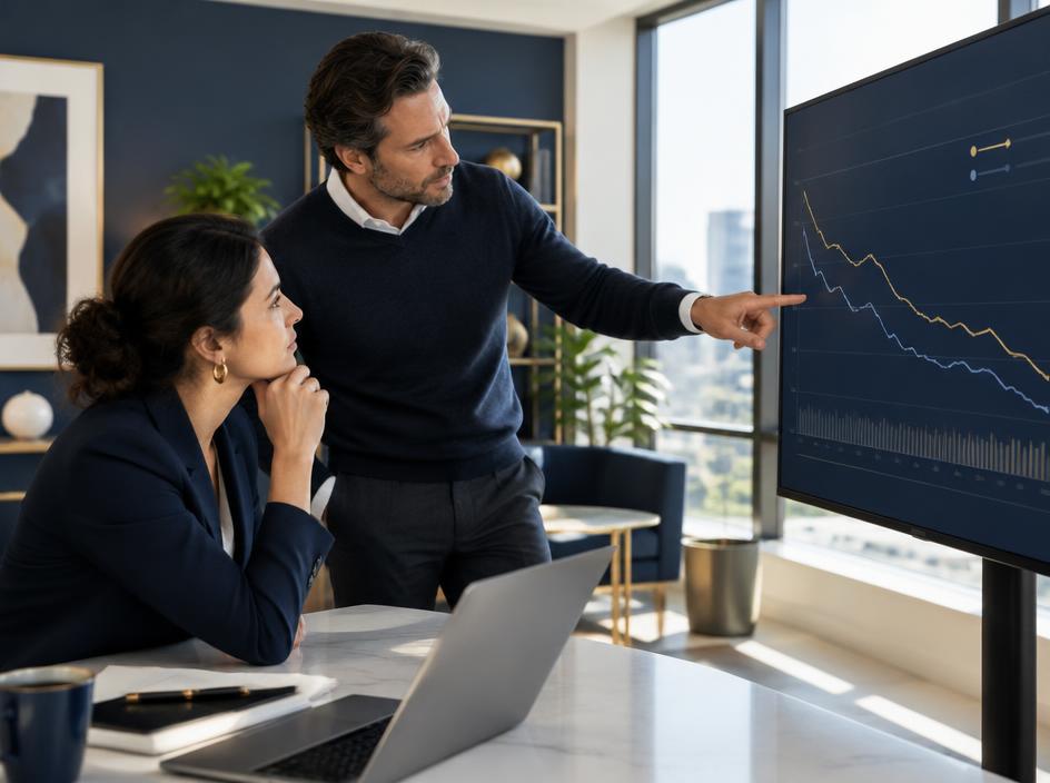 Startup leaders reviewing monthly cash burn